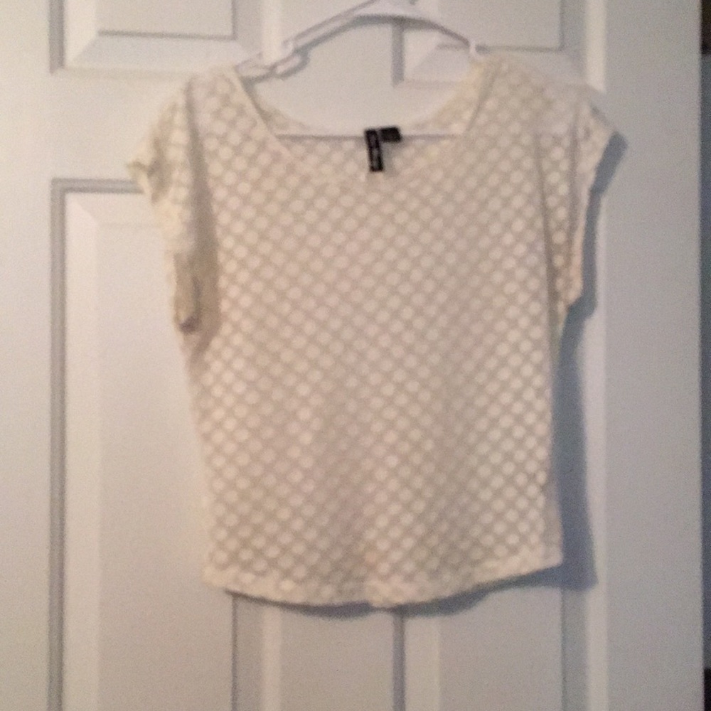 Cream polka dot